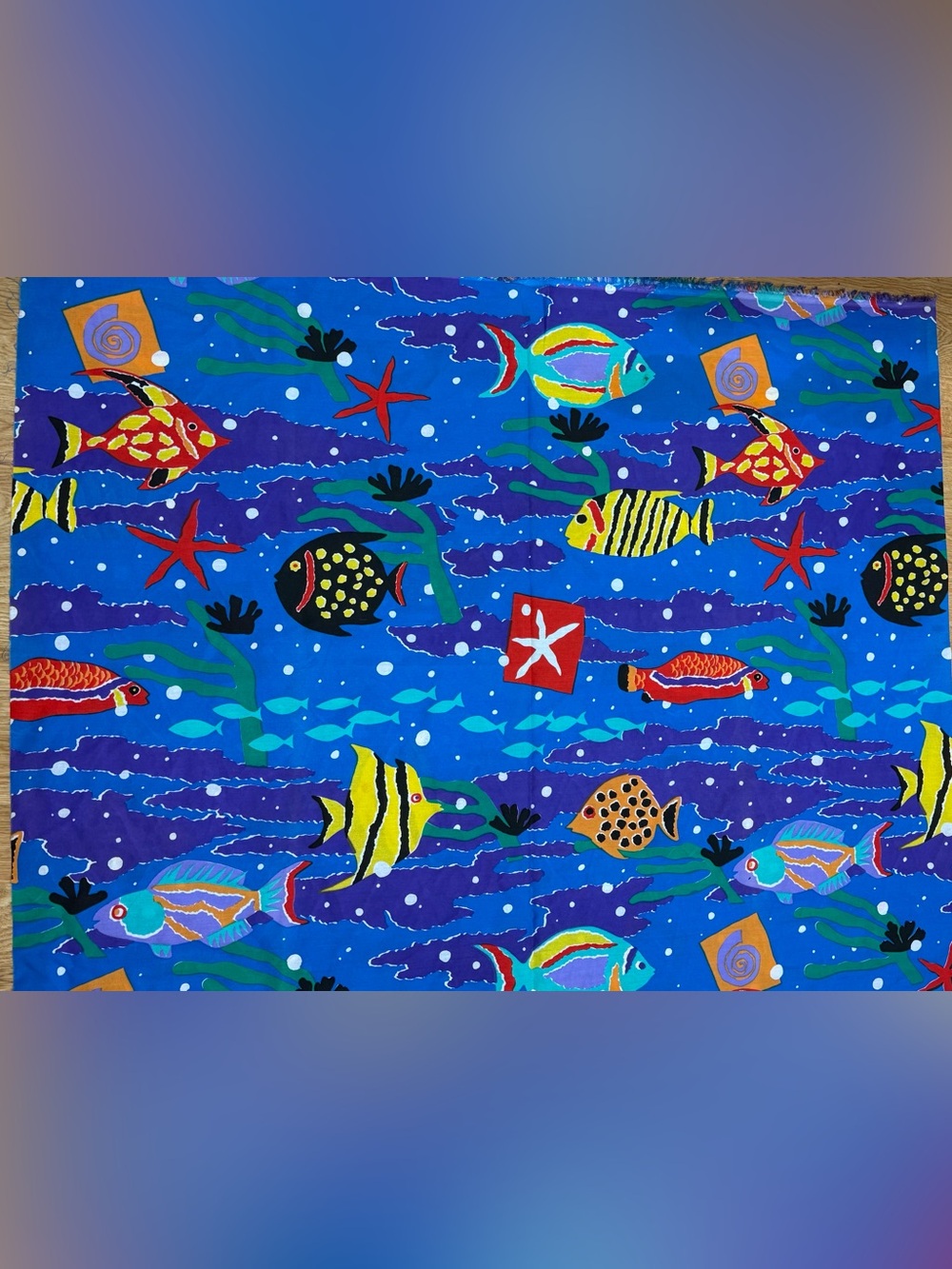 Springs Reef Cheryl Johnson Colorful Fish Tropical Vintage 3yds x 1.2yrds